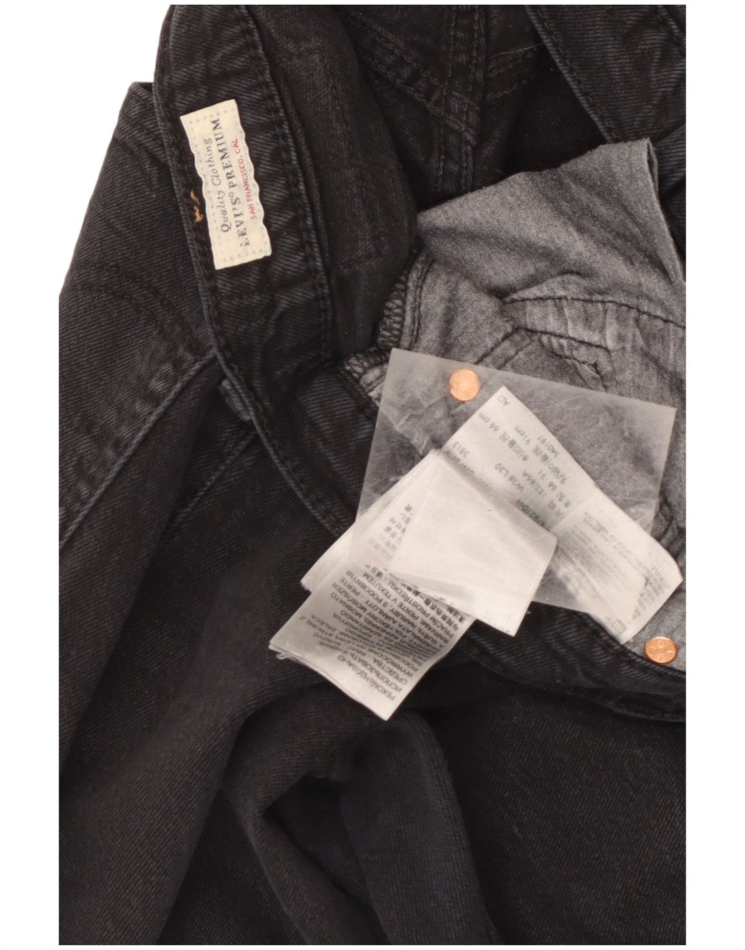 Levi's Uomo 501 Jeans dritti W26 L30 Cotone Nero