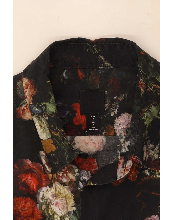 Camicia da uomo H&M media nera floreale