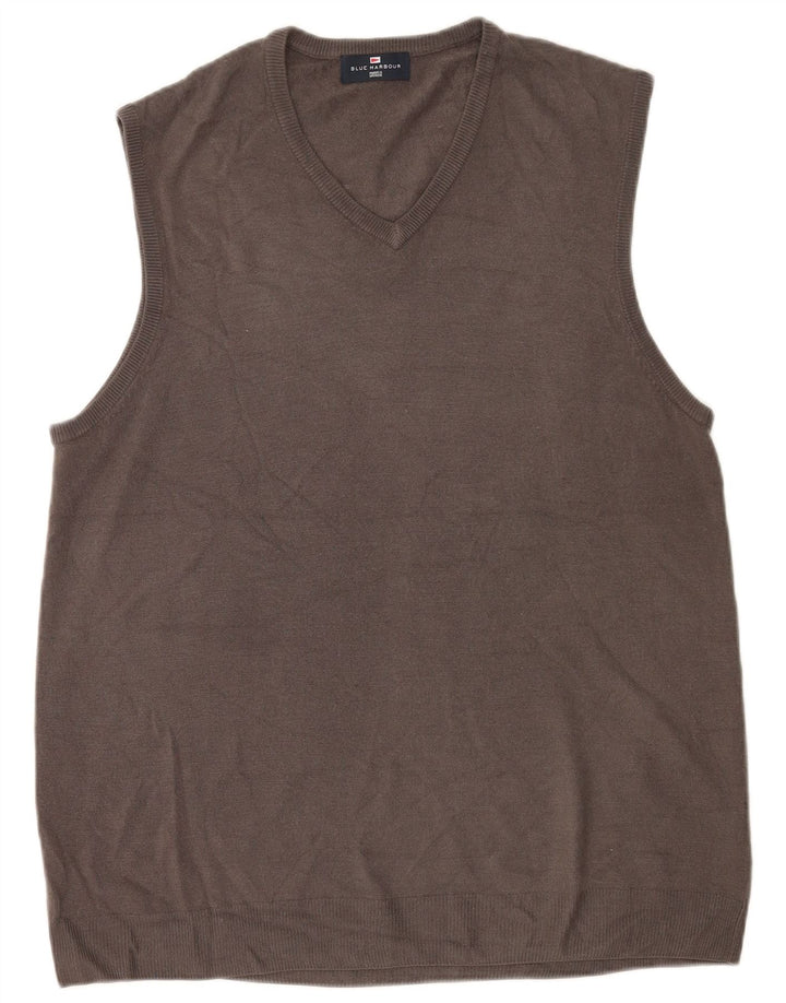 Canotta da uomo Marks & Spencer blu Harbour Vest XL grigio acrilico