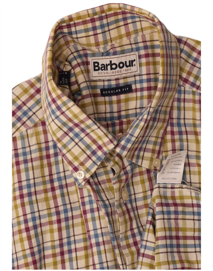 Barbour Uomo Regular Fit Camicia in flanella Grande cotone a quadri multicolore