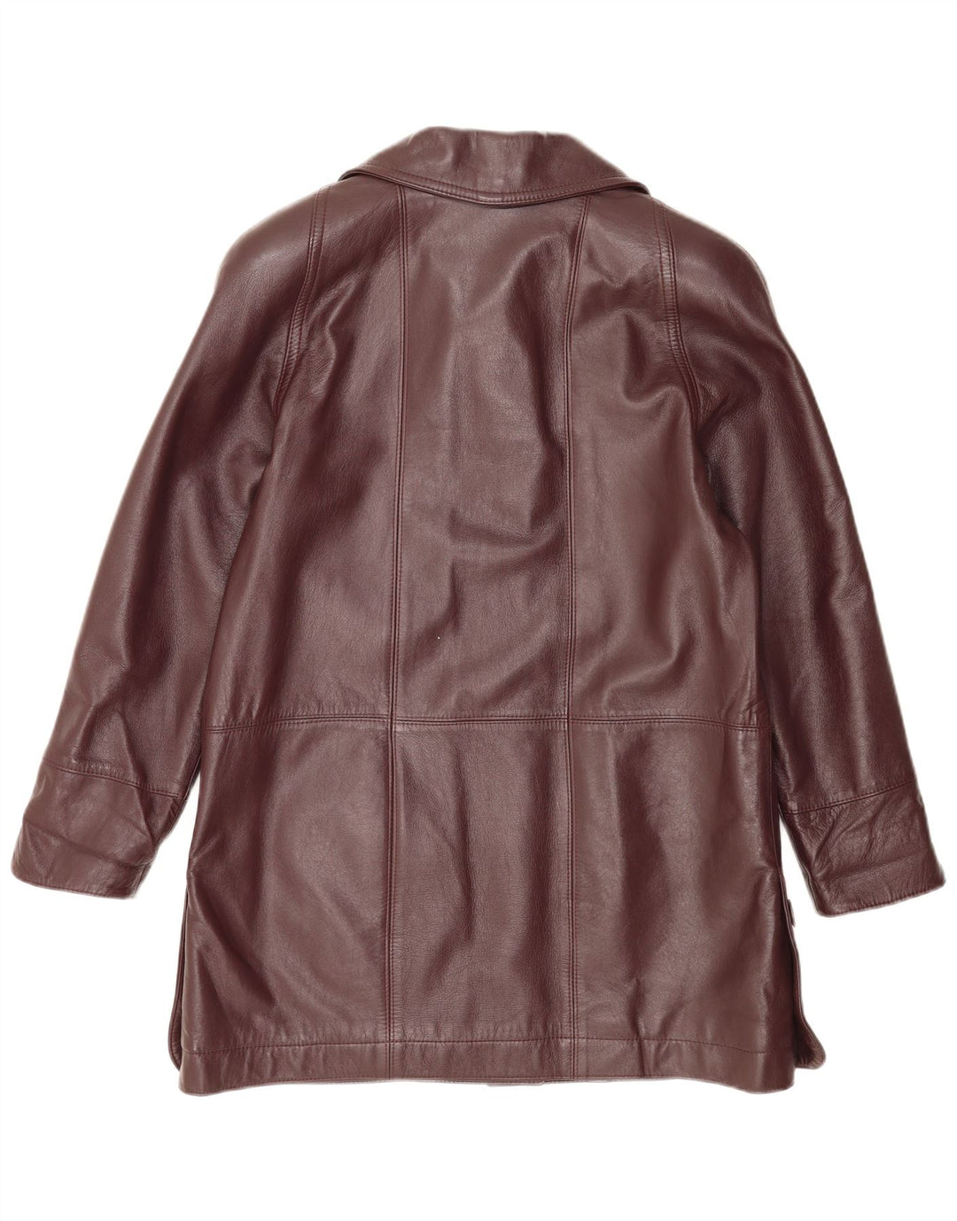 Cappotto in pelle vintage da donna IT 44 Marrone medio
