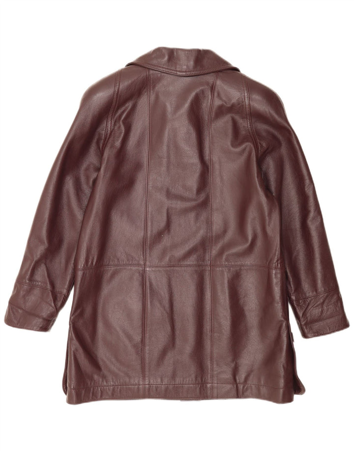 Cappotto in pelle vintage da donna IT 44 Marrone medio