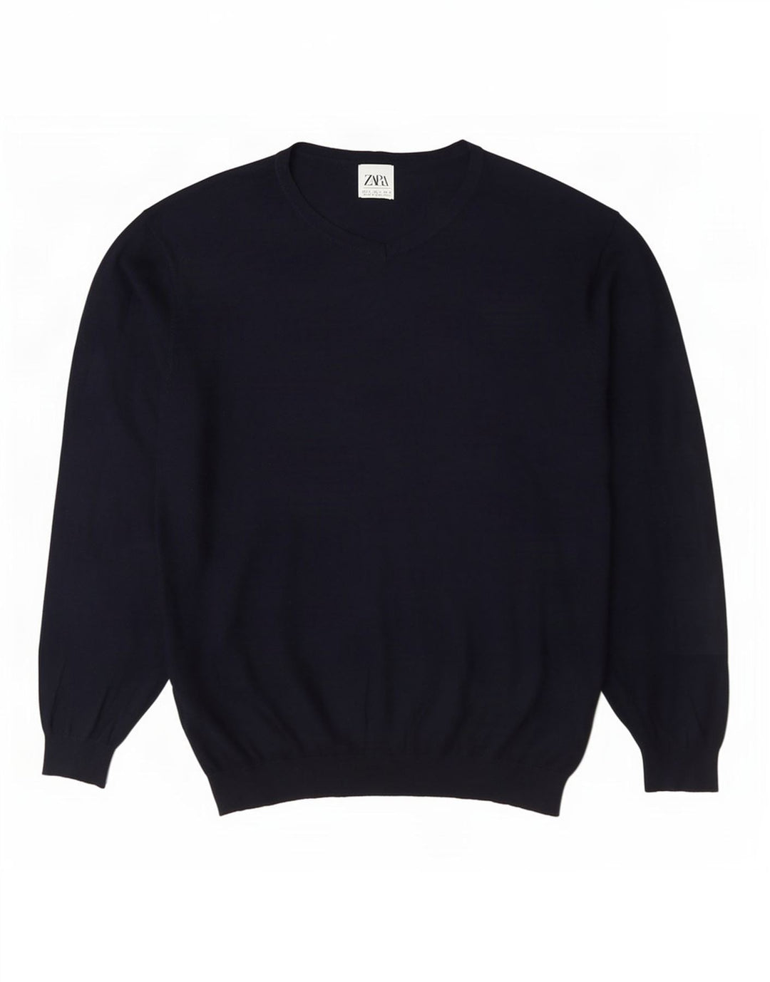 Maglione Zara da uomo con scollo a V grande blu navy