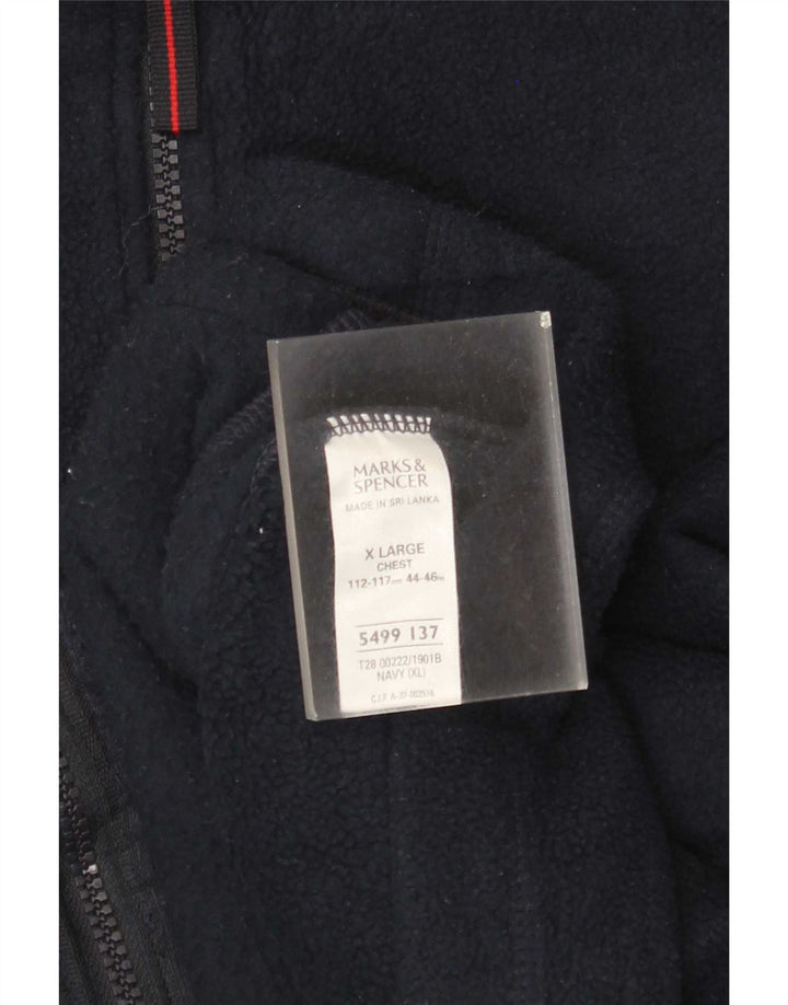 Gilet in pile da uomo Marks & Spencer UK 42 XL poliestere blu navy