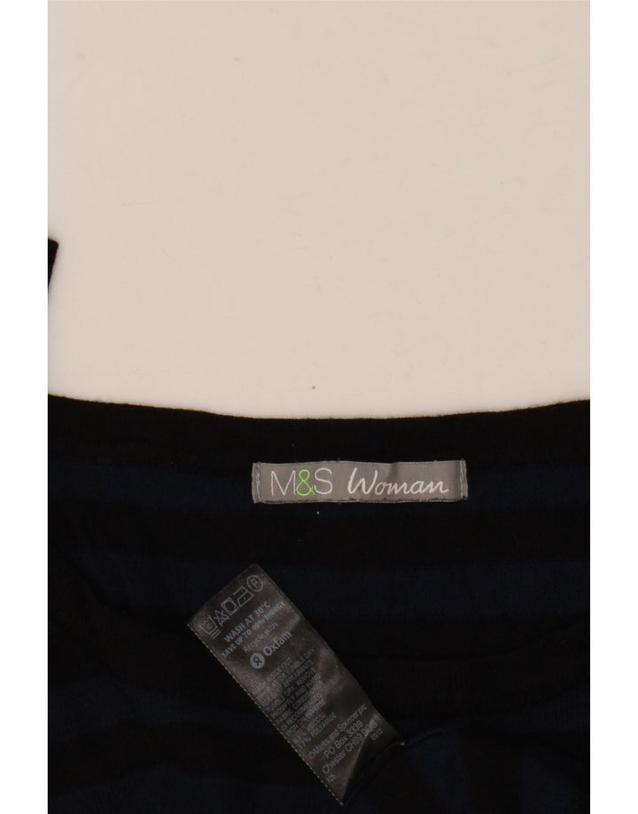 Maglione maglione con scollo a barca da donna Marks & Spencer UK 14 blu navy medio