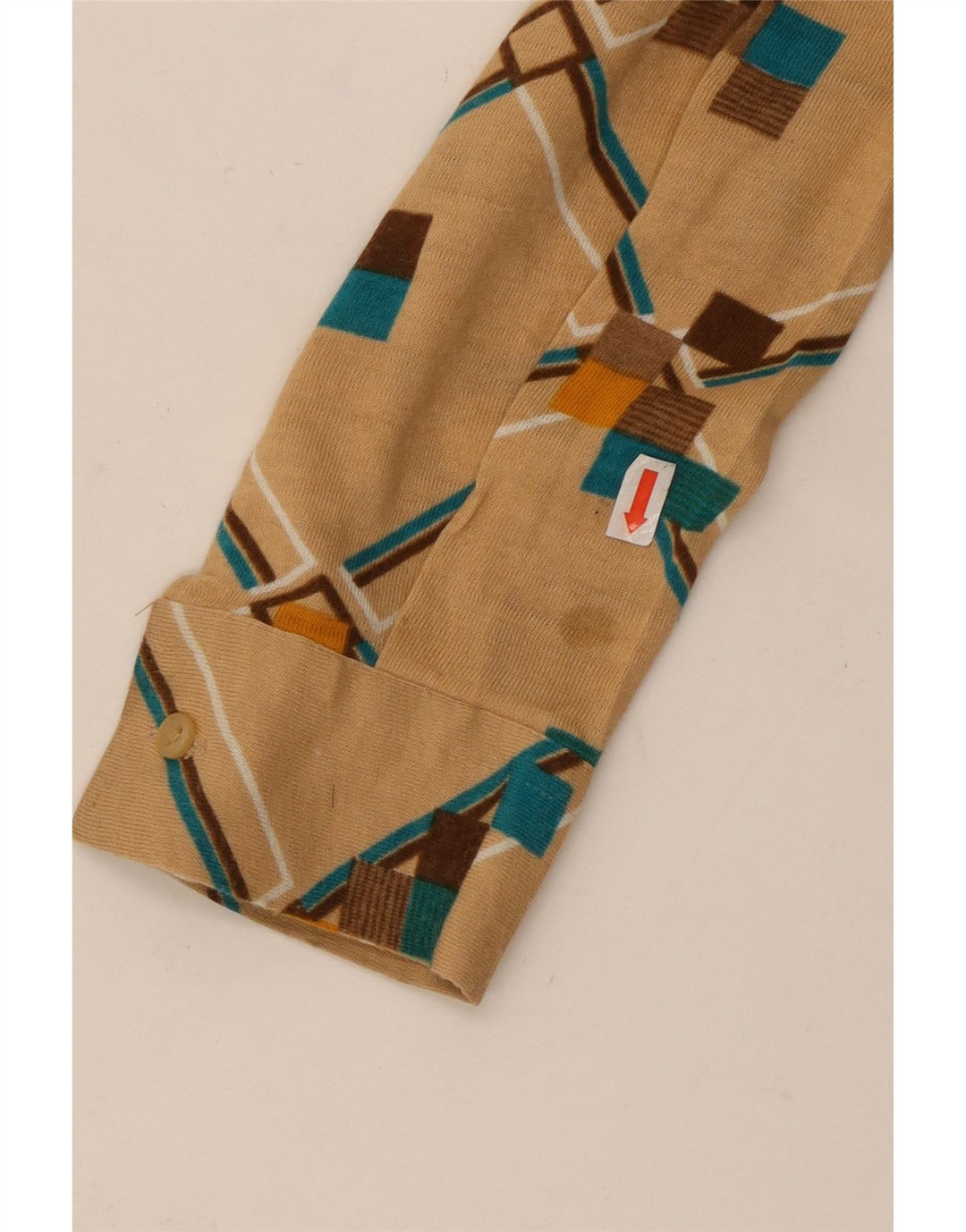 Camicia da donna VINTAGE UK 12 Beige medio geometrico