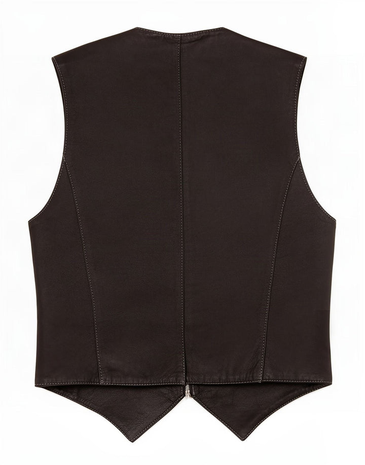Jeanseria Del Corso Gilet in pelle da donna UK 12 Medio Nero