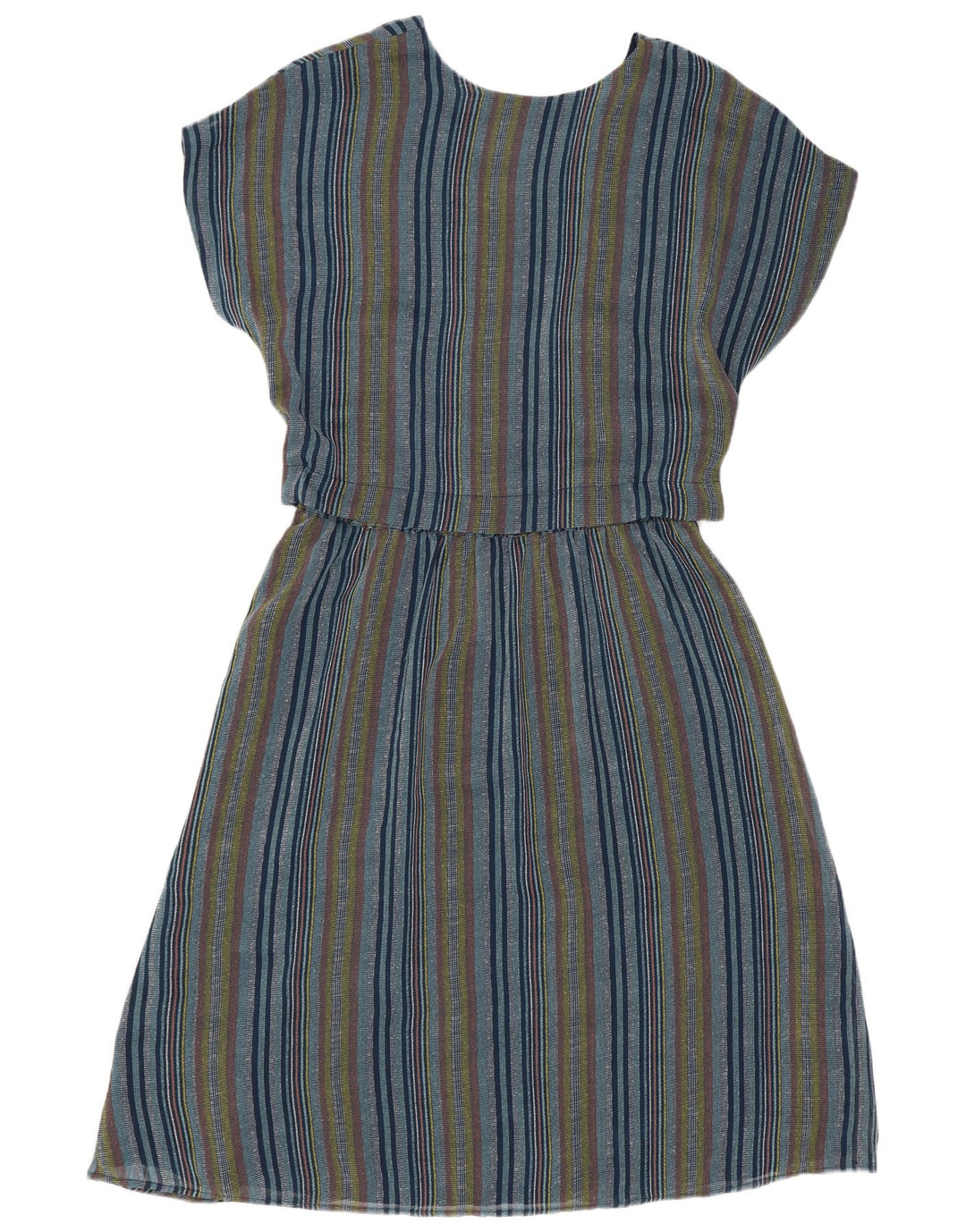 Abito a trapezio da donna Ichi UK 14 Poliestere a righe blu medio