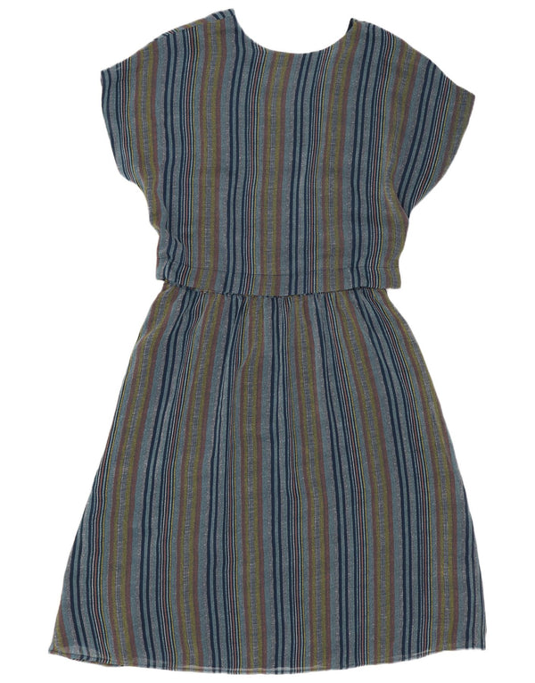 Abito a trapezio da donna Ichi UK 14 Poliestere a righe blu medio