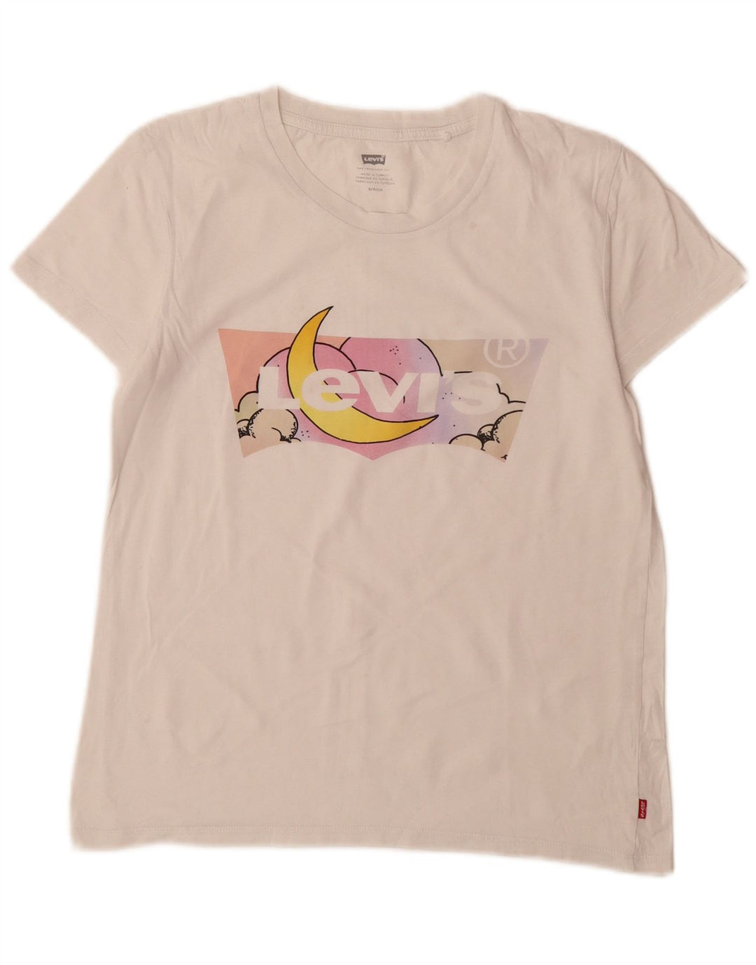 T-shirt grafica da donna Levi's Top UK 10 piccola bianca