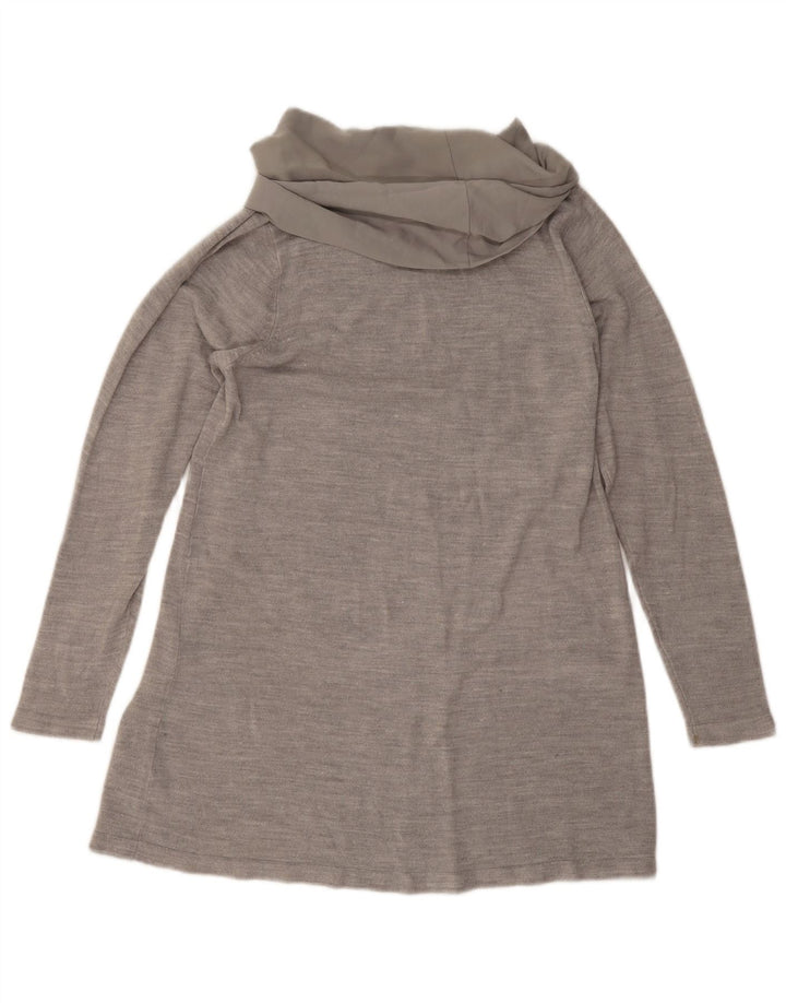 Top a maniche lunghe da donna Marks & Spencer UK 14 Acrilico screziato grigio medio
