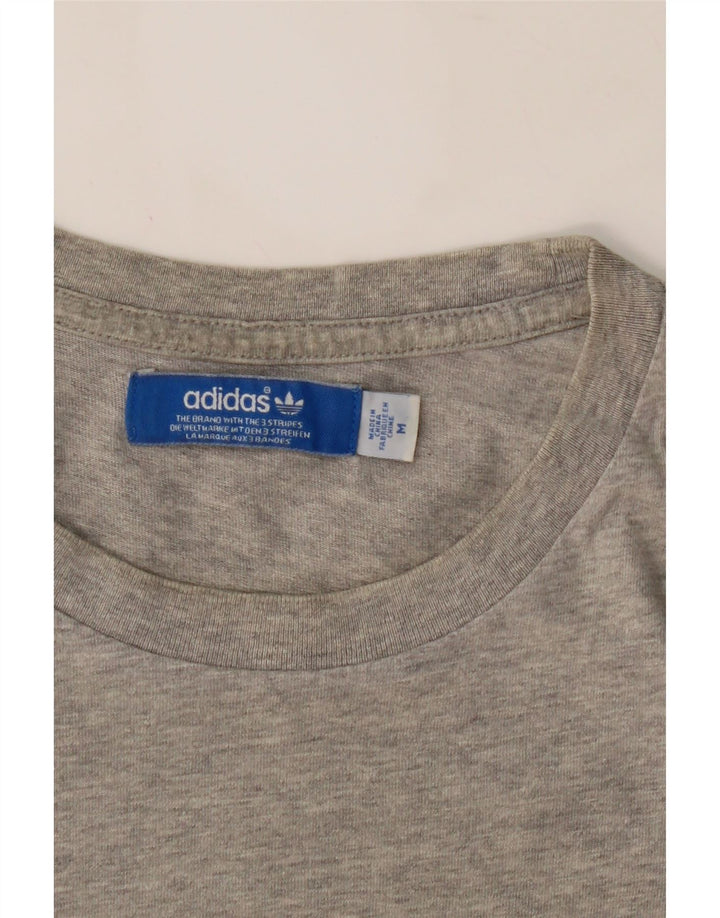 ADIDAS Mens Graphic T-Shirt Top Medium Grey Cotton Vintage Adidas and Second-Hand Adidas from Messina Hembry 