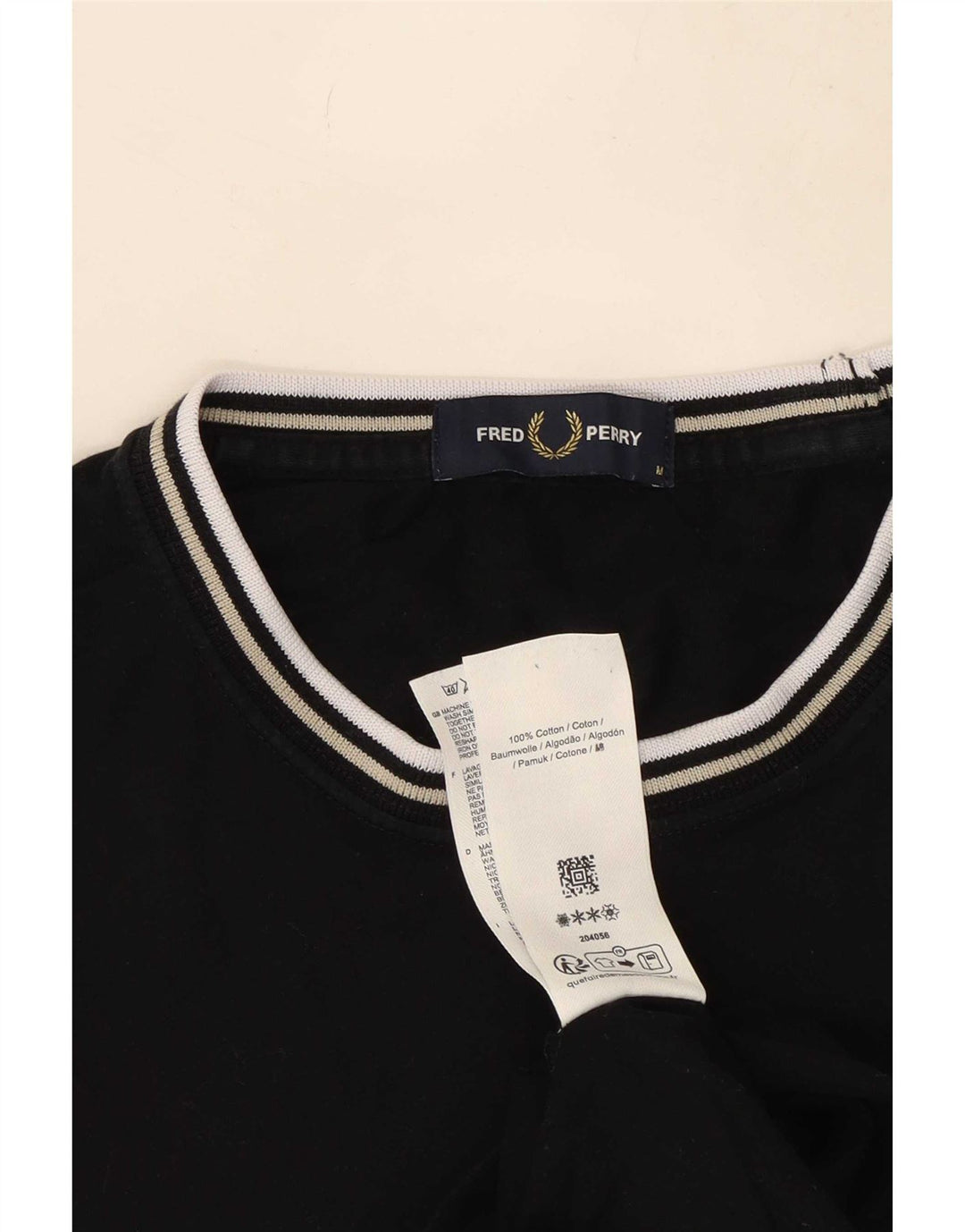T-shirt da uomo Fred Perry Top in cotone nero medio