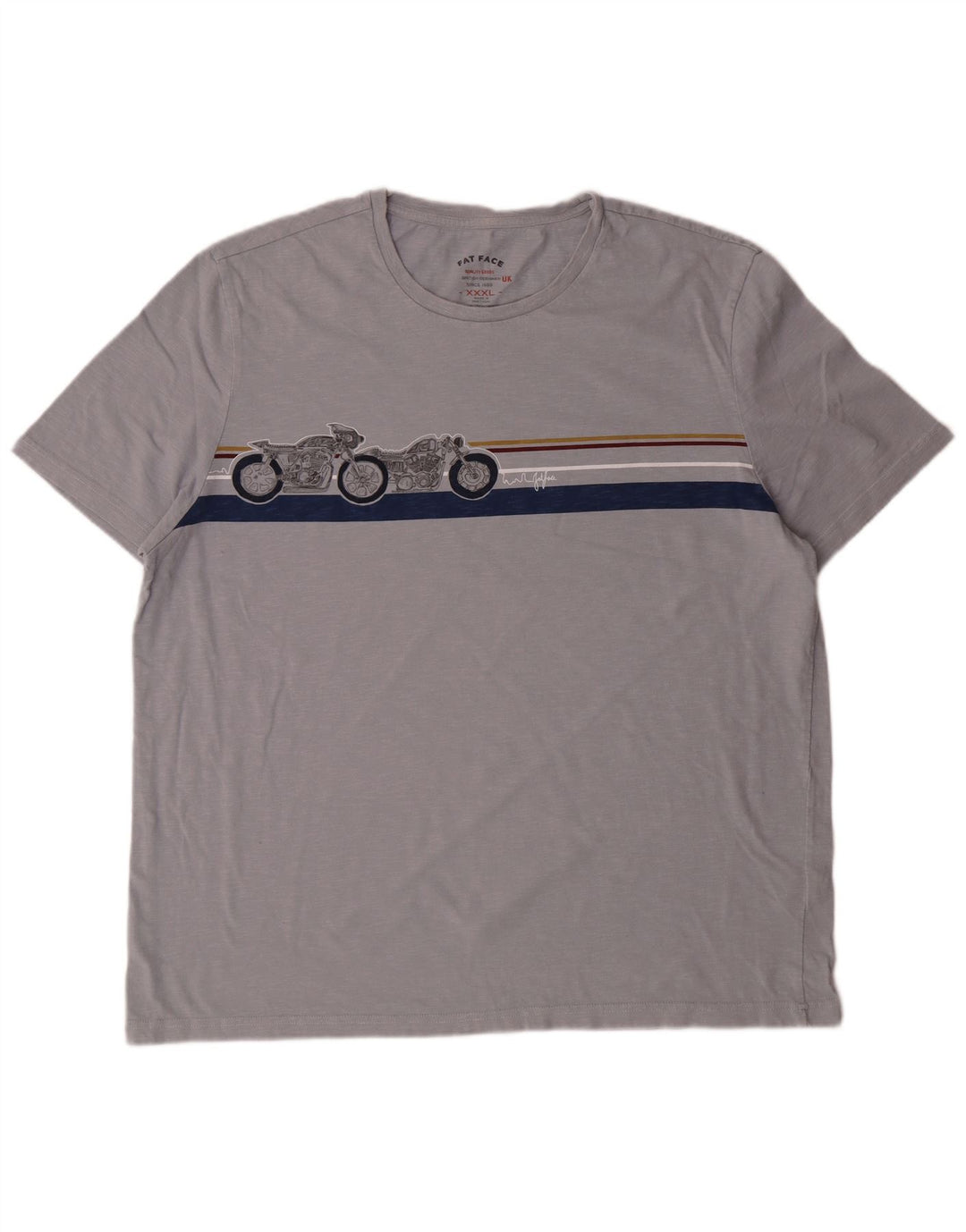 T-shirt grafica da donna Fat Face Top 3XL Cotone grigio Moto