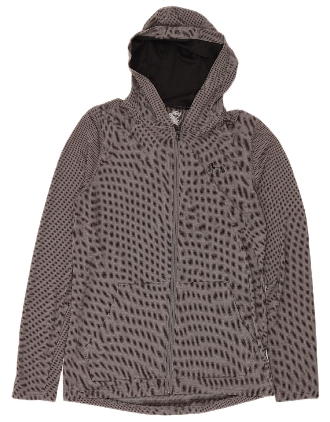 Maglione con cappuccio e zip da uomo UNDER ARMOUR Heat Gear Poliestere grigio medio