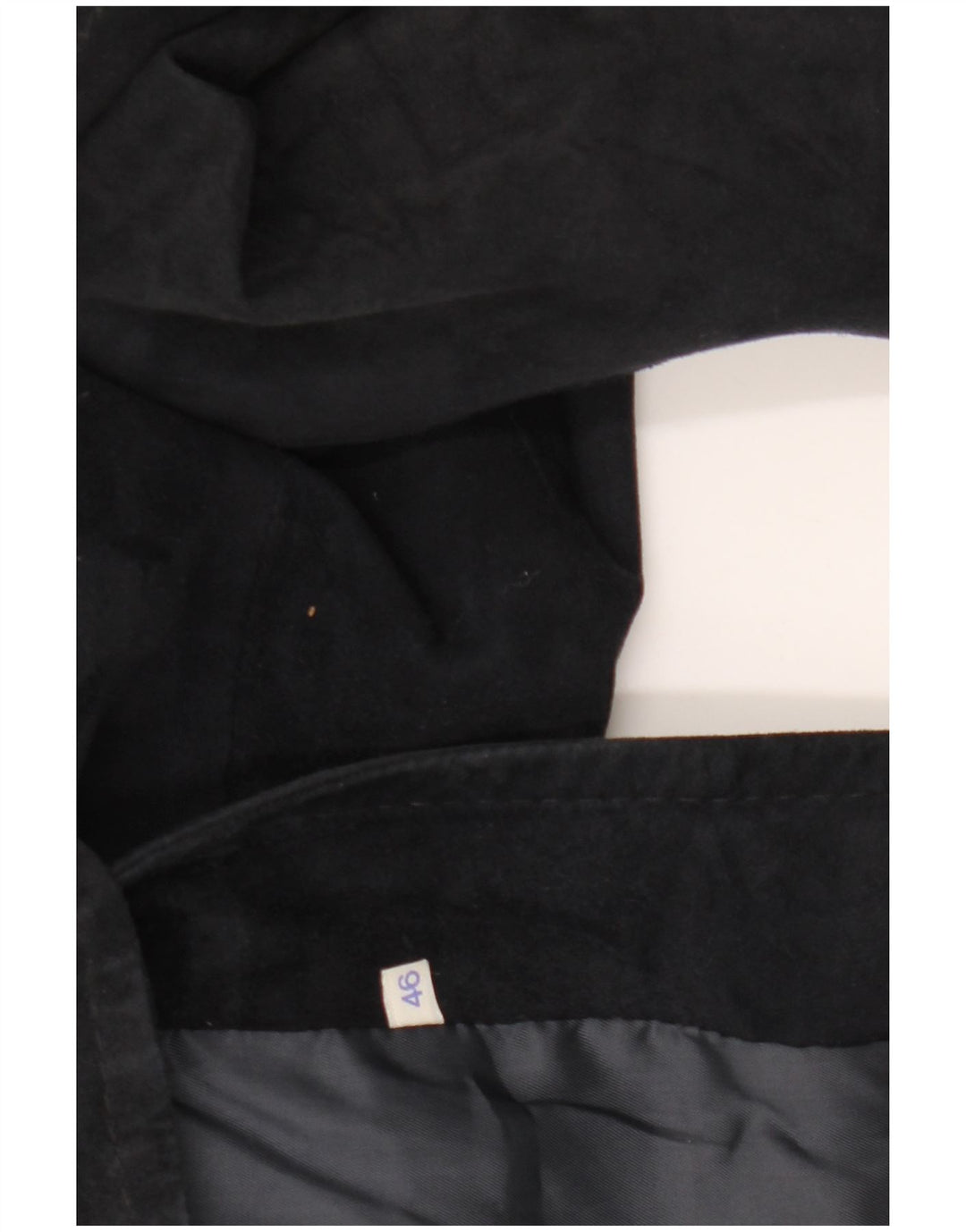 Giacca vintage in pelle scamosciata da donna IT 46 grande blu navy