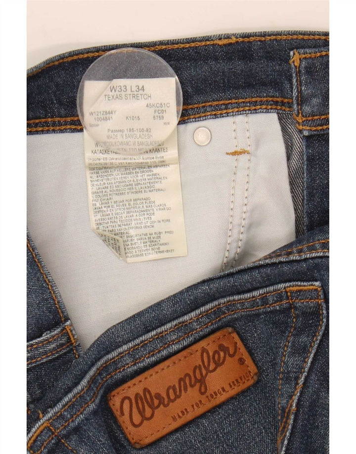Pantaloncini Wrangler da uomo in denim elasticizzato Texas W33 cotone blu medio