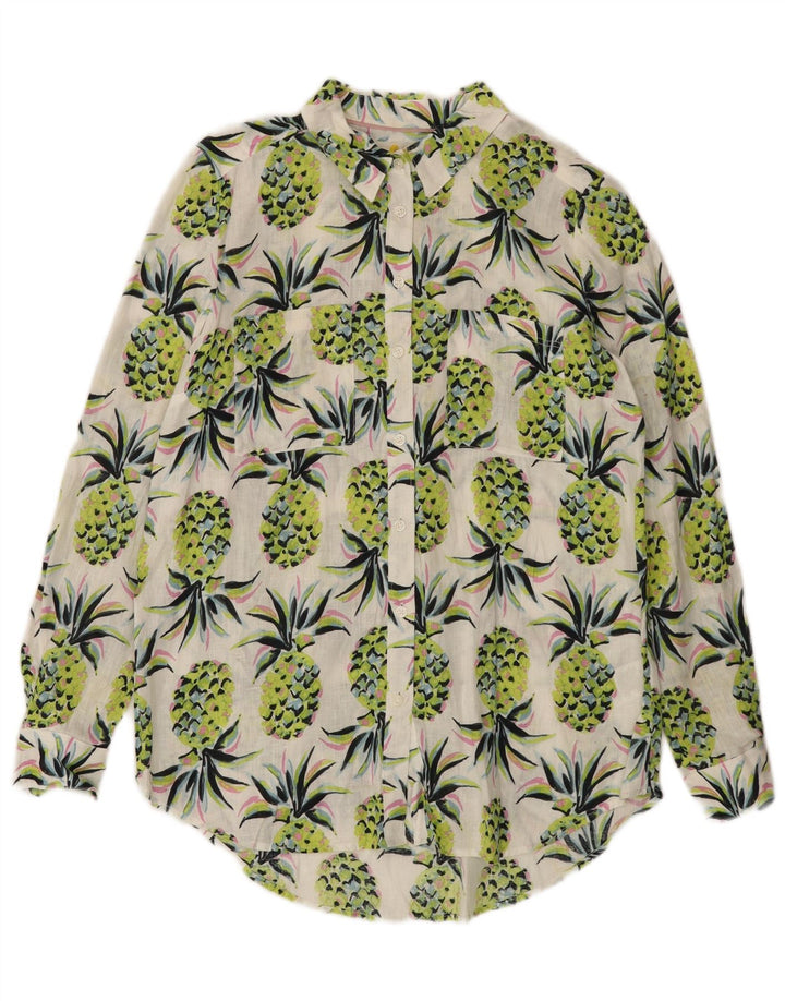 BODEN Camicia oversize da donna con motivo astratto lungo e oversize UK 8 Small Verde