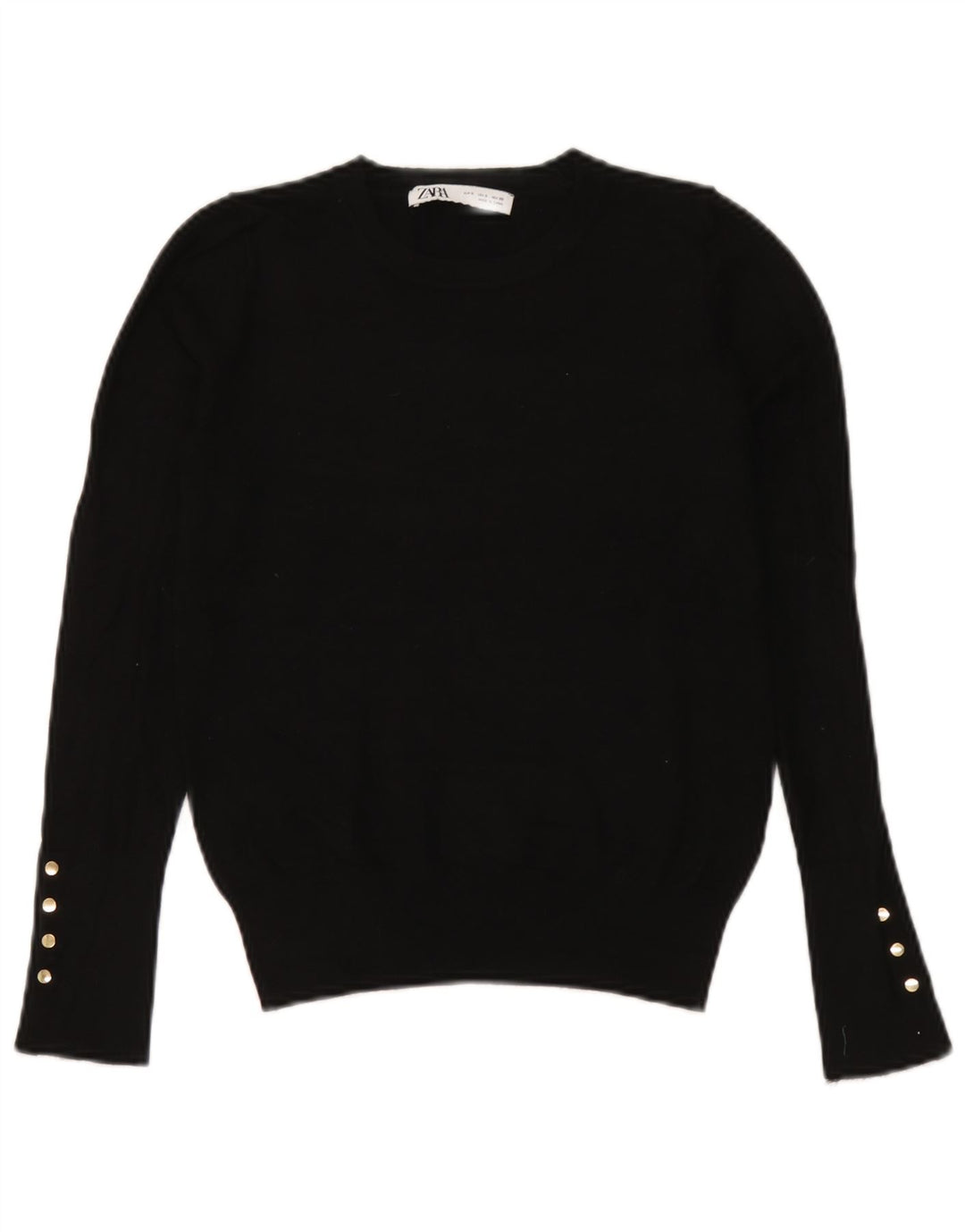 Maglione maglione girocollo da donna Zara UK 10 piccolo nero