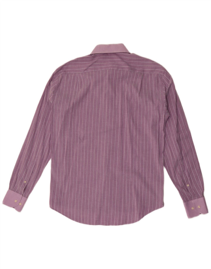 Camicia da uomo A.Basile taglia 40 15 3/4 cotone gessato viola medio