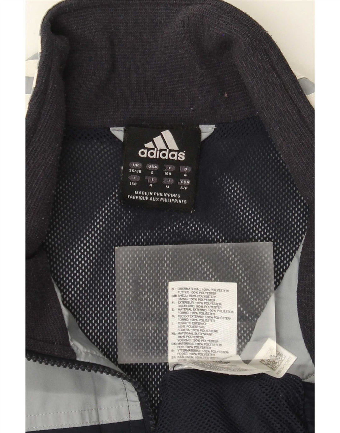 Giacca da tuta da uomo Adidas UK 36/38 Small Poliestere color block nero