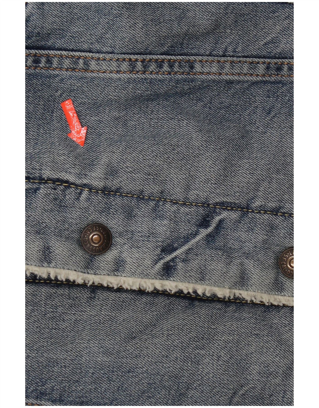 Giacca in denim Sherpa da uomo Levi's UK 36 piccolo cotone blu