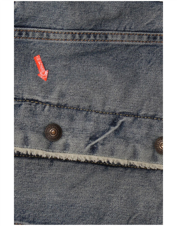 Giacca in denim Sherpa da uomo Levi's UK 36 piccolo cotone blu