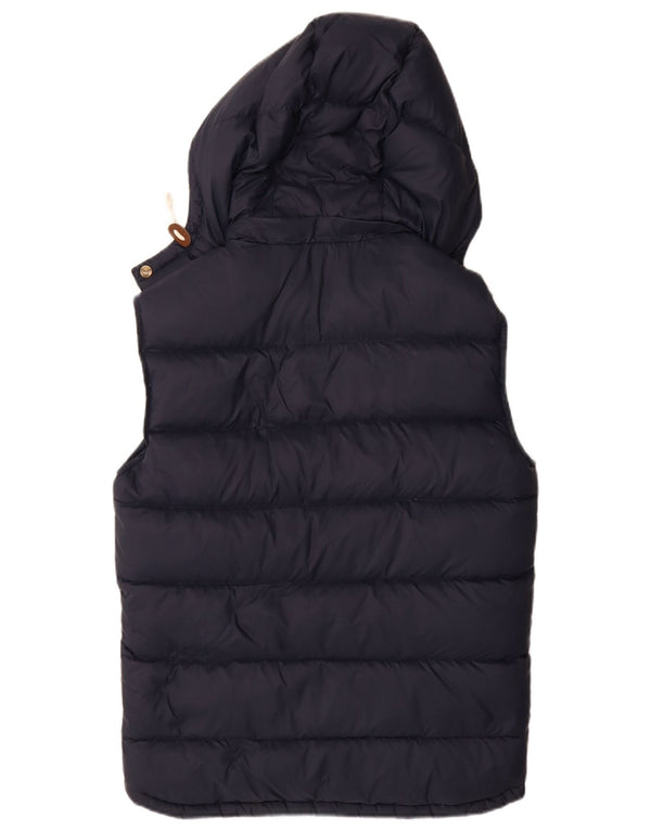 JACK WILLS Mens Hooded Padded Gilet UK 34 XS Navy Blue Nylon