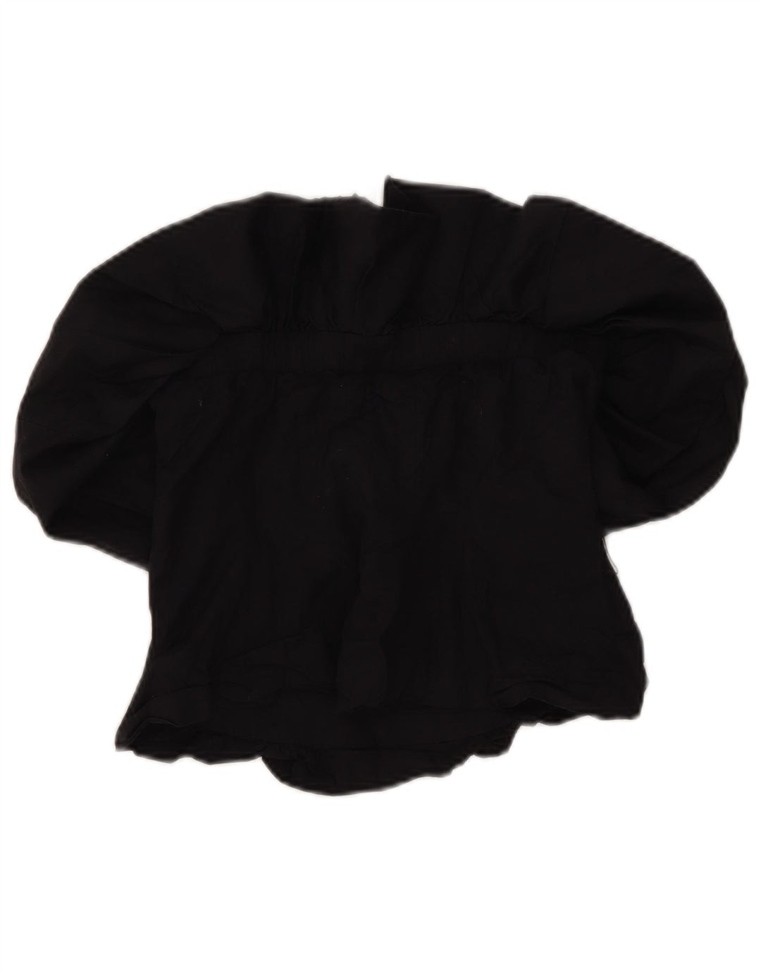Zara Top corto da donna con spalle scoperte UK 10 Small Nero