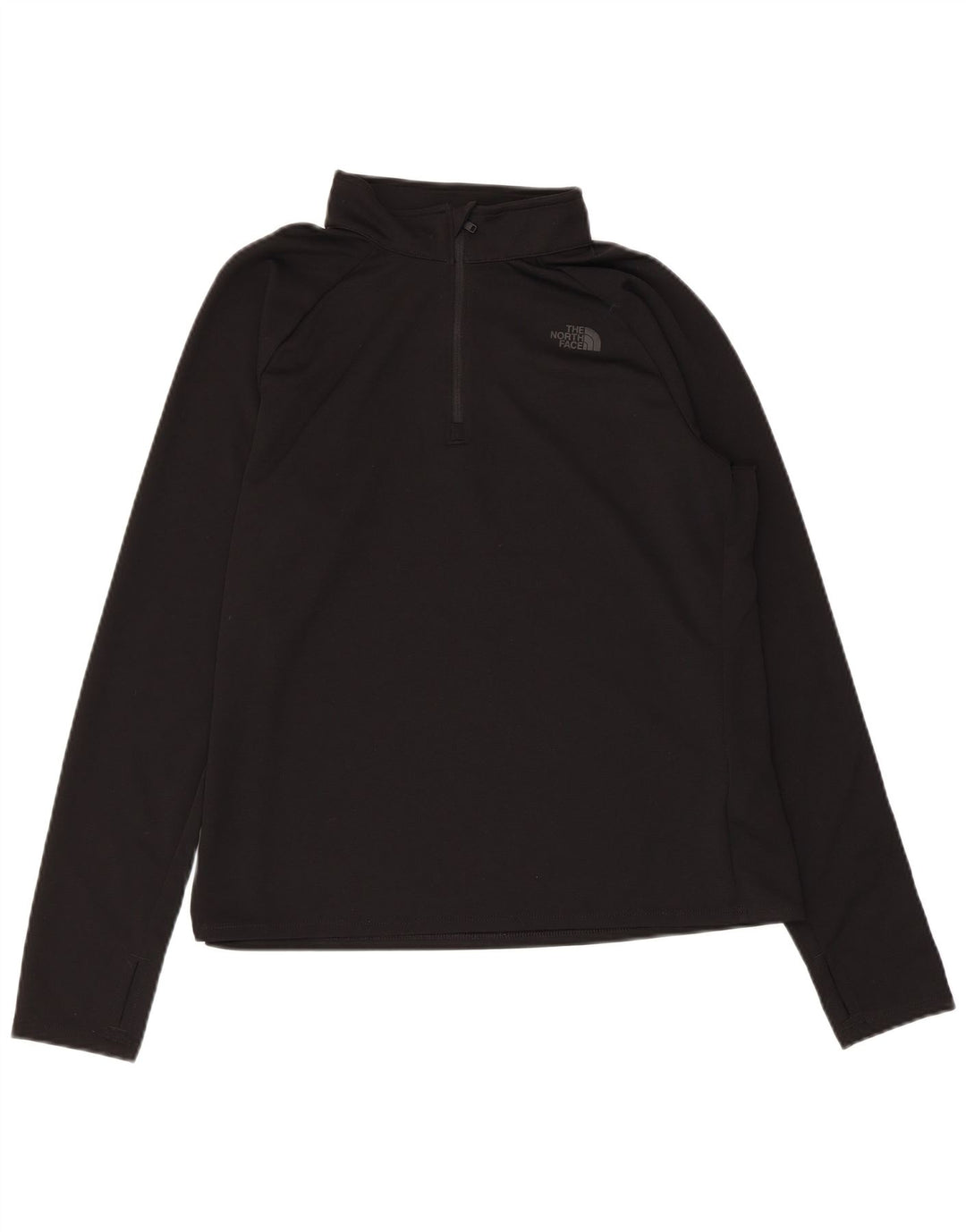 THE NORTH FACE Womens Zip Neck Pullover Tracksuit Top UK 16 Large Black