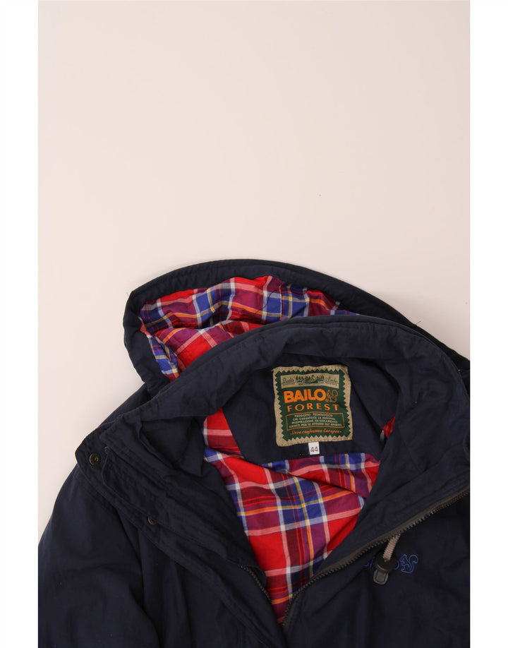 BAILO Womens Hooded Windbreaker Jacket EU 44 XL Navy Blue Cotton Vintage Bailo and Second-Hand Bailo from Messina Hembry 