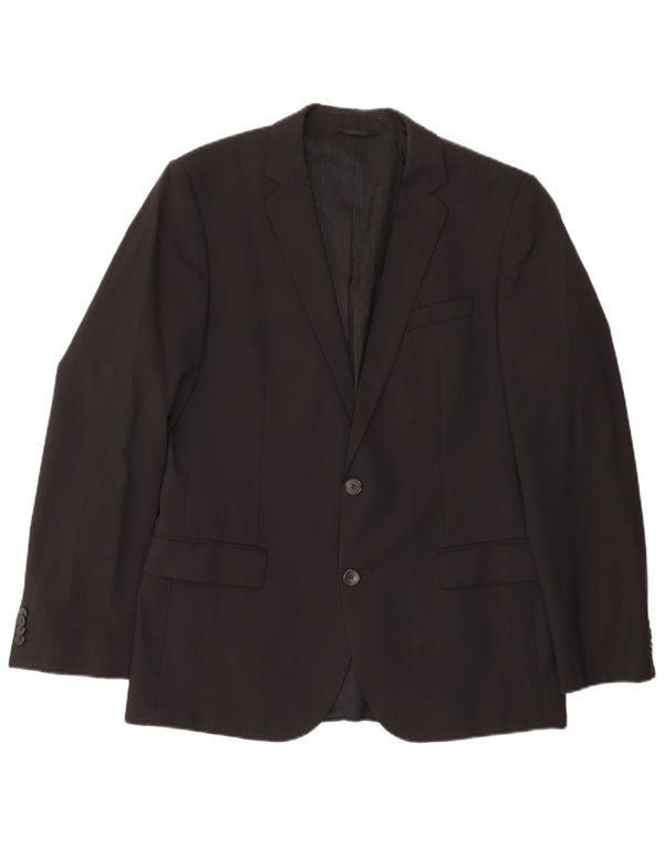 Giacca blazer da uomo a 2 bottoni Hugo Boss EU 50 grande lana nera