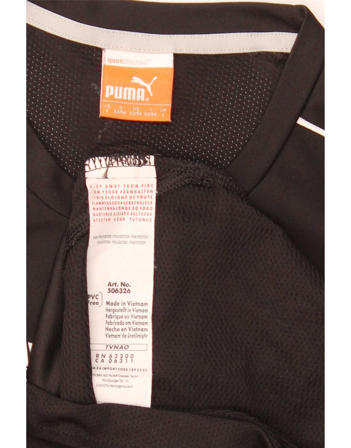 T-shirt grafica da uomo Puma Top grande in poliestere nero