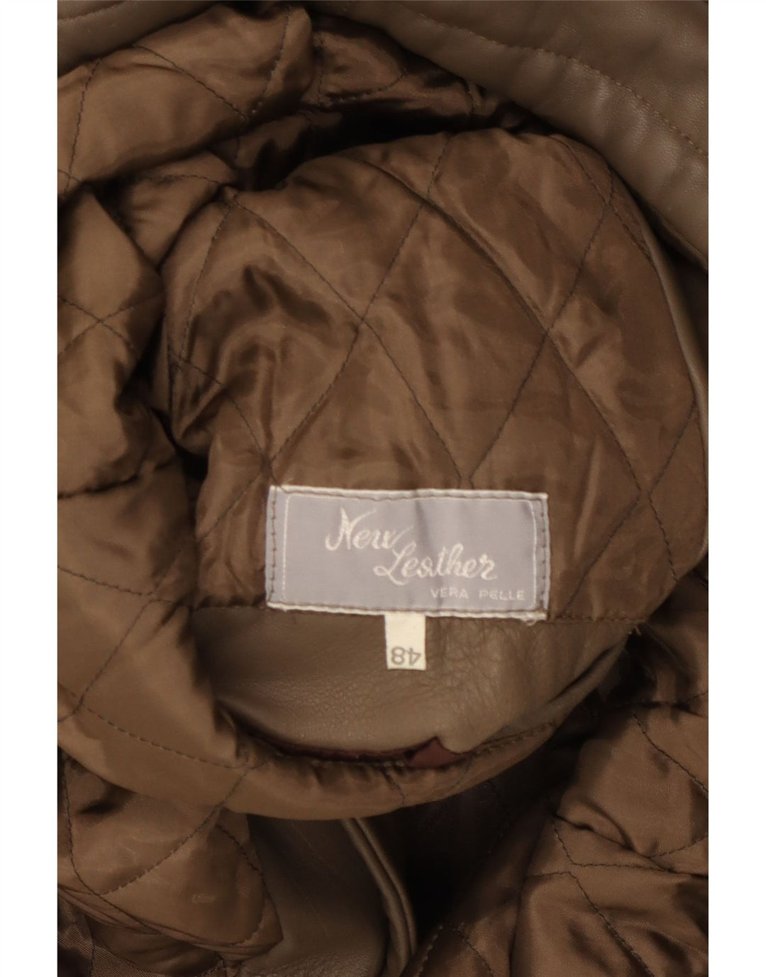 Giacca in pelle da uomo VINTAGE IT 48 in pelle marrone medio