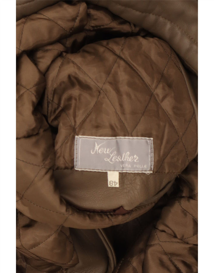 Giacca in pelle da uomo VINTAGE IT 48 in pelle marrone medio