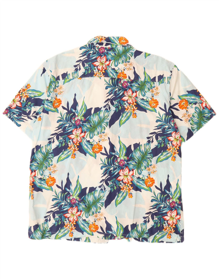Camicia a maniche corte hawaiana da uomo Superdry, cotone floreale bianco grande