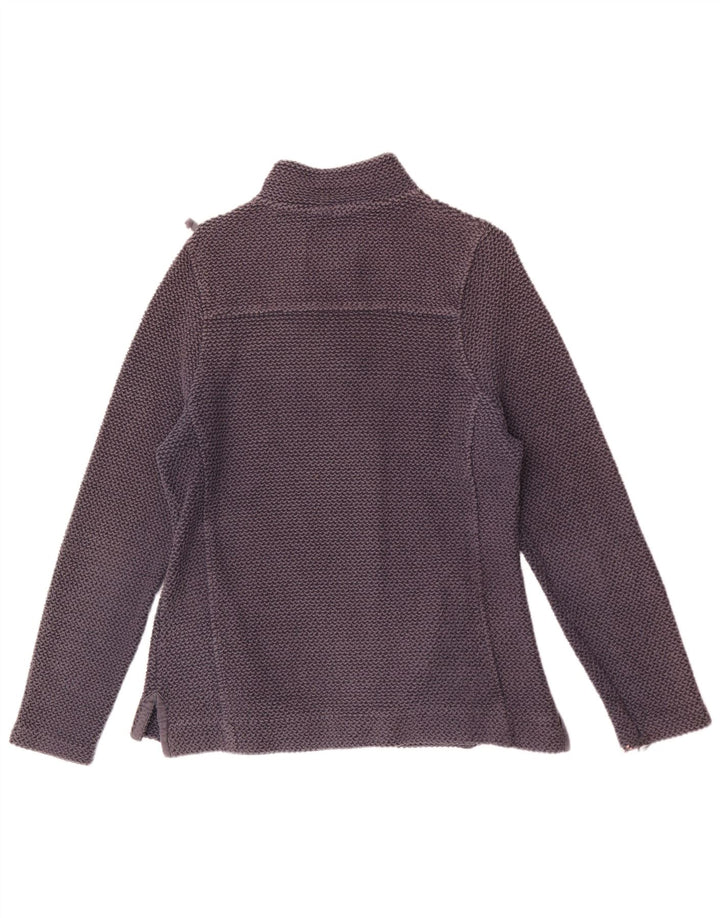 Felpa da donna con collo con zip Weird Fish, maglione, UK 12, cotone blu navy medio