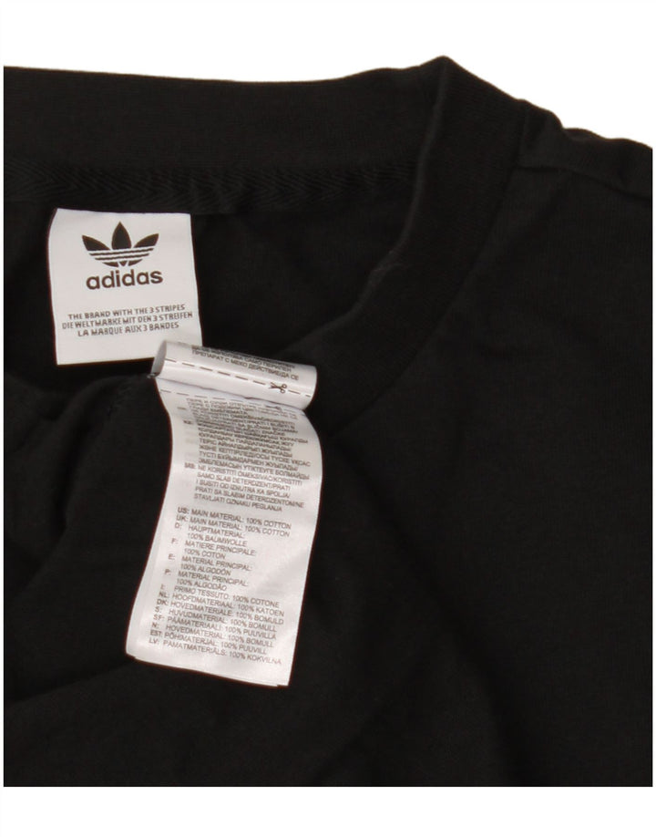 Abito T-shirt grafica da donna ADIDAS UK 12 medio cotone nero