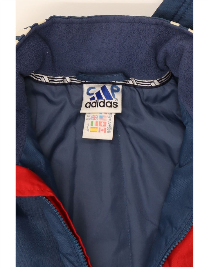 ADIDAS Boys Hooded Rain Jacket 11-12 Years Navy Blue Nylon Vintage Adidas and Second-Hand Adidas from Messina Hembry 
