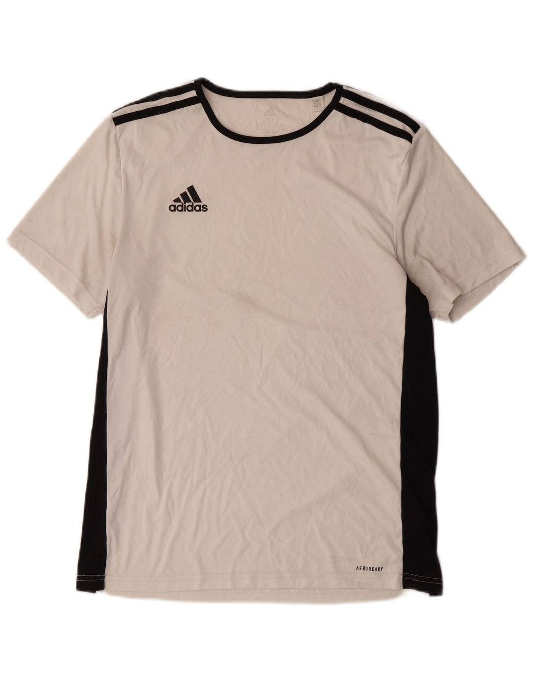 ADIDAS Mens Aeroready T-Shirt Top Medium White Colourblock Polyester