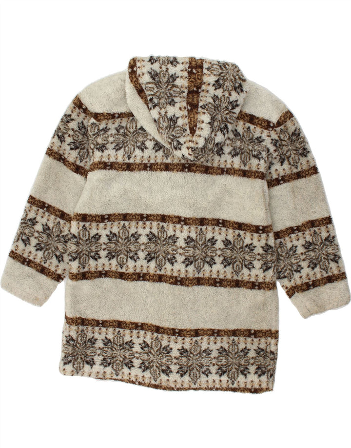 VINTAGE Womens Hooded Teddy Bear Duffle Coat UK 20 2XL Grey Fair Isle Vintage Vintage and Second-Hand Vintage from Messina Hembry 