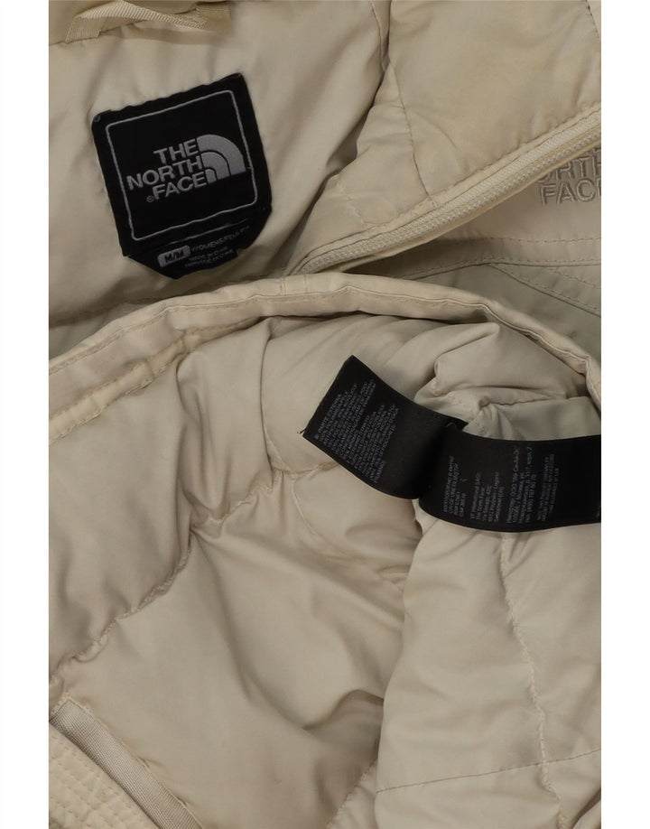 THE NORTH FACE Giacca imbottita con cappuccio da donna UK 14 medio bianco sporco