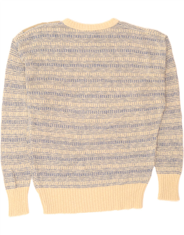 BLEYLE Mens Crew Neck Jumper Sweater Large Beige Striped Vintage Bleyle and Second-Hand Bleyle from Messina Hembry 