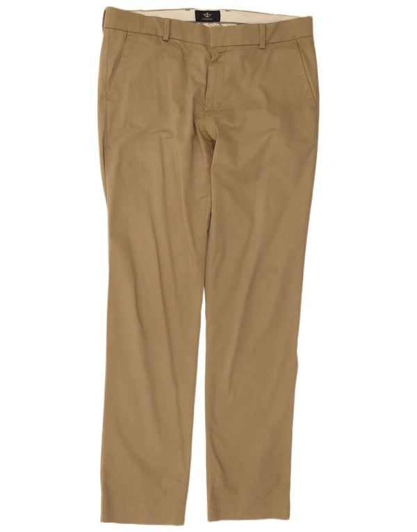 Dockers Mens Straight Chino Trousers W34 L34 Beige Cotton
