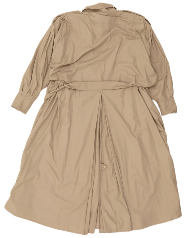 Trench vintage da donna UK 14 Poliestere beige medio