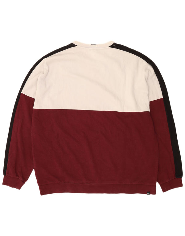 Felpa da uomo Puma Jumper 2XL Cotone color block bordeaux