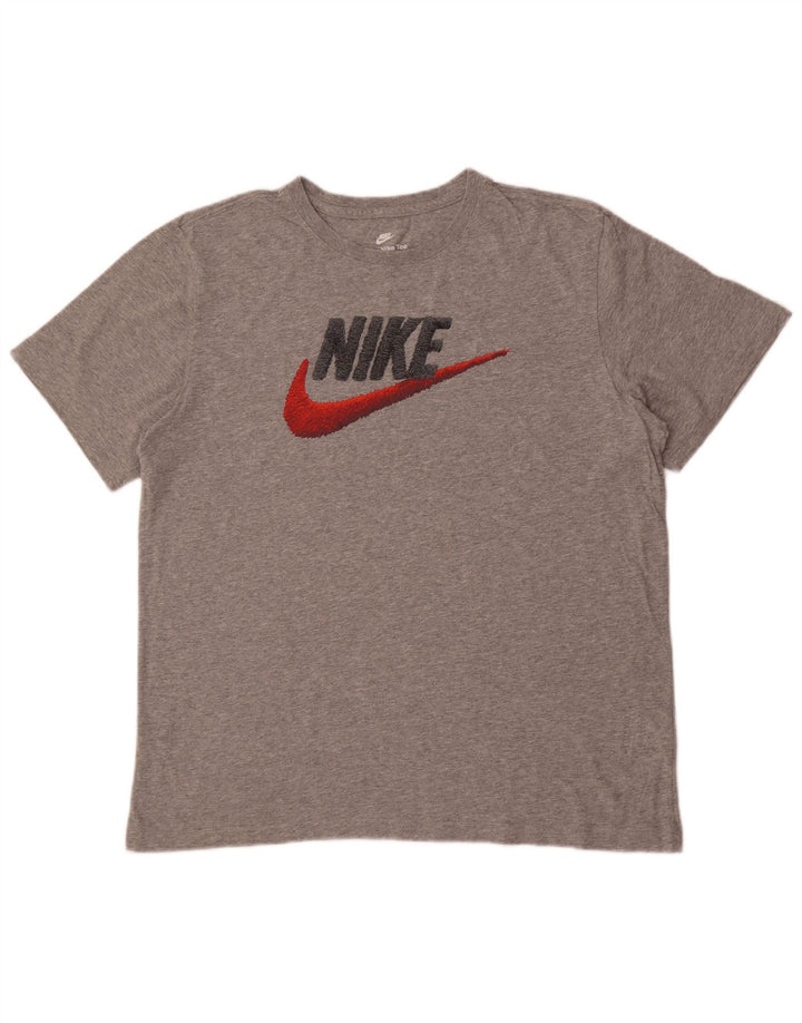 T-shirt grafica da uomo Nike Top grande in cotone chiazzato grigio