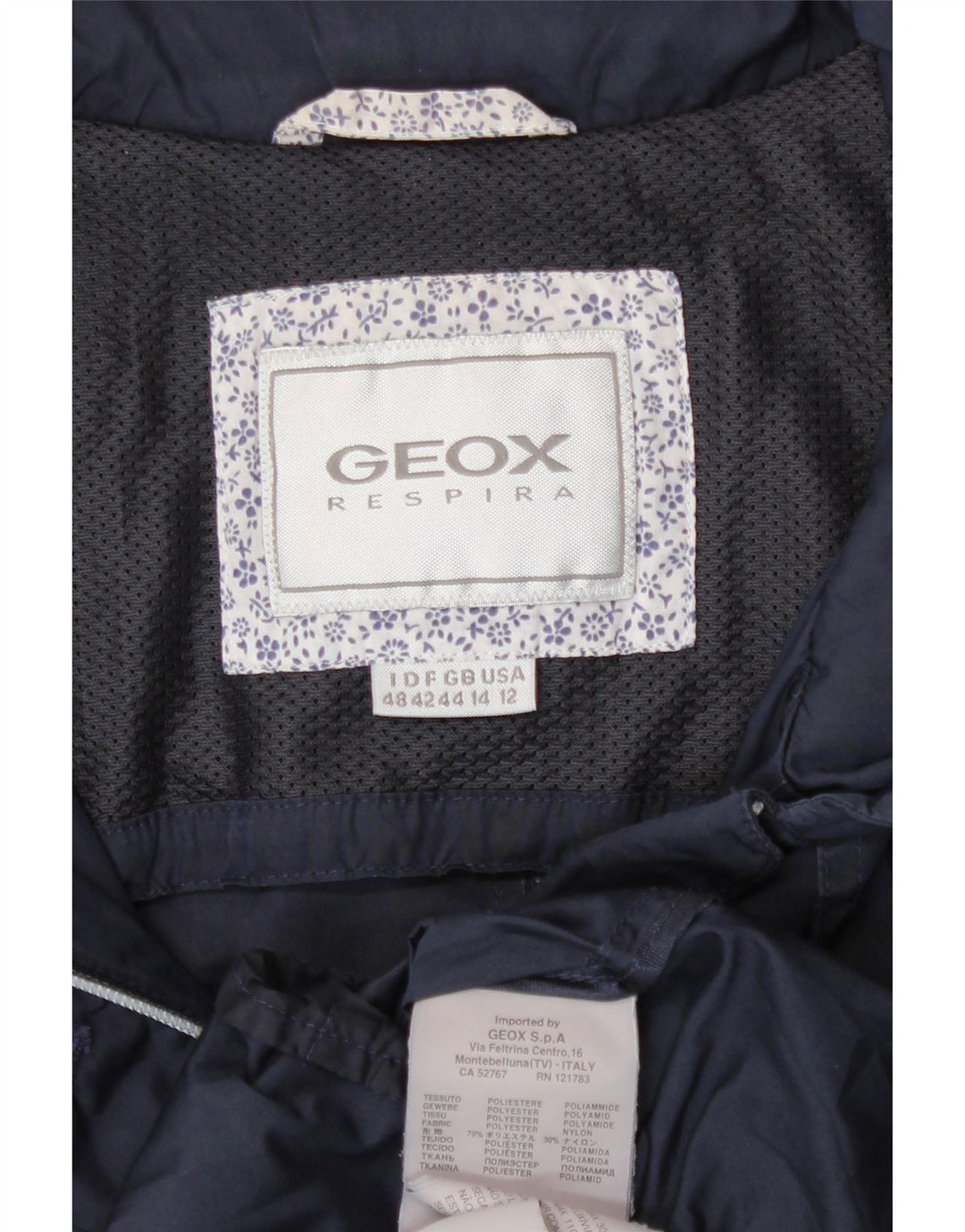 Geox Respira Giacca da donna Utility UK 14 Large Blu Navy Poliestere