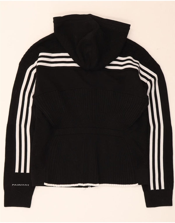 Maglione cardigan con cappuccio da donna Adidas UK 8/10 piccolo poliestere nero