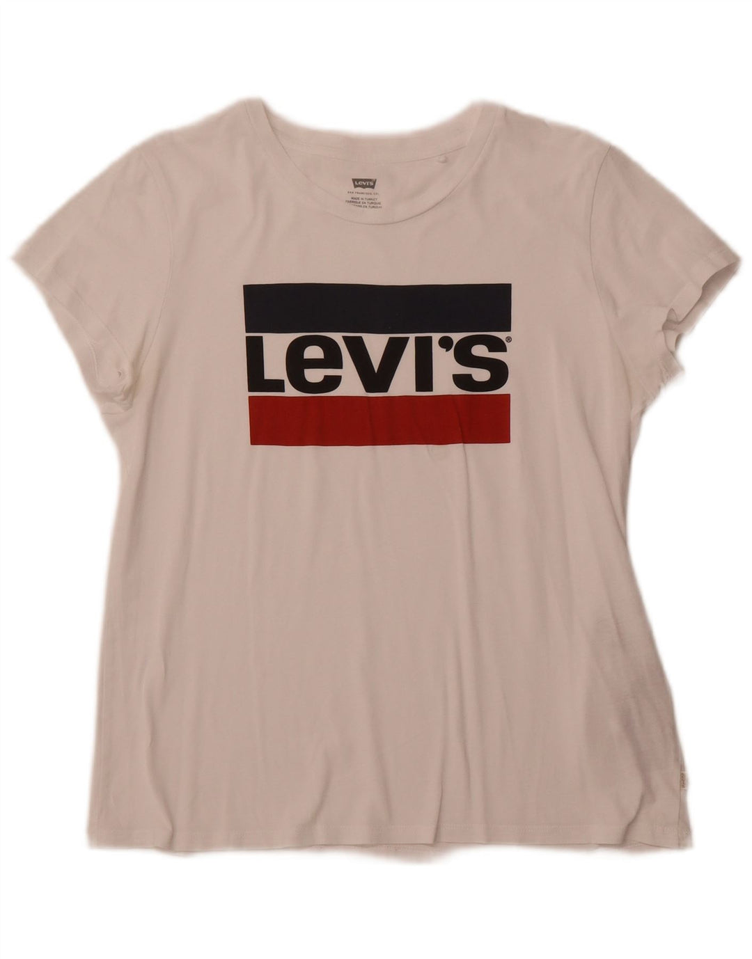 T-shirt grafica da donna LEVI'S Top UK 12 cotone bianco medio